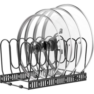 Housolution Pfannenhalter für Schublade, erweiterbarer Topfdeckelhalter mit 7