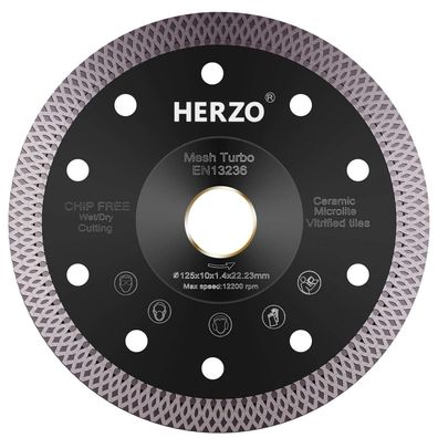 HERZO Diamanttrennscheibe 125mm für Fliesen, Feinsteinzeug, Keramik