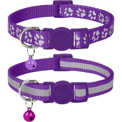 Taglory Reflektierendes Katzenhalsband mit Sicherheitsverschluss und Glöckchen