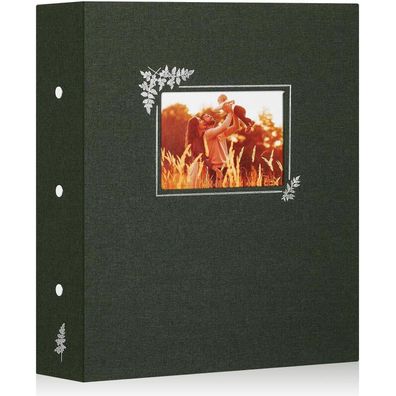 Lanpn Leinen Fotoalbum für 600 Fotos 11,5x15 cm, Einsteckalbum Grün