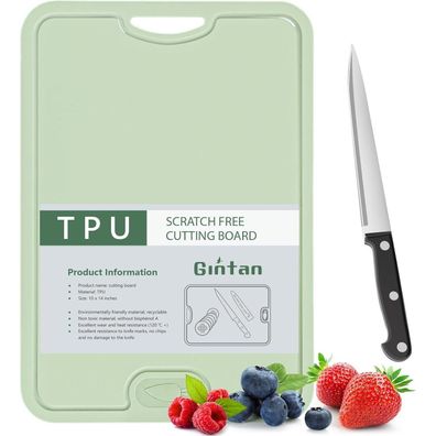 Gintan Flexibles TPU Schneidebrett, BPA-frei, mit Saftrille, kratzfest