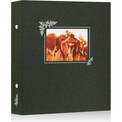 Lanpn Fotoalbum Leinen Grün 400 Taschen für 11,5x15cm vertikale Bilder