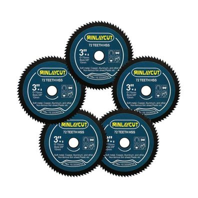 Minlaycut HSS Mini-Sägeblatt 75mm 72T 10mm Bohrung Trennscheiben 5er Pack