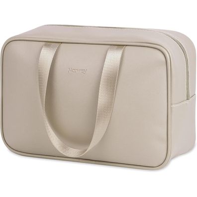 Narwey Große Kosmetiktasche Kulturbeutel A-braun, Reise Make-up Taschen