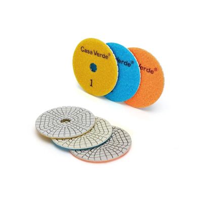 casaverde Diamant-Pads Polieraufsatz 3 Schritte 100 mm für Granit, Marmor