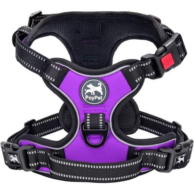 PoyPet Reflektierendes No-Pull Hundegeschirr mit Griff für Training und Laufen