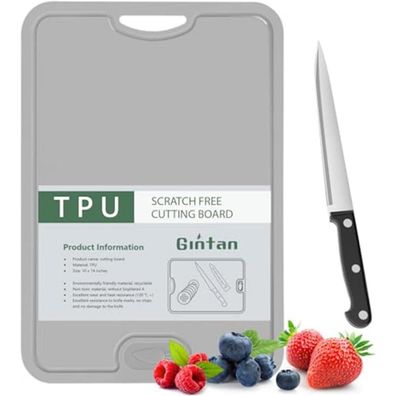 Gintan Flexibles TPU Schneidebrett BPA-frei mit Saftrille, kratzfest