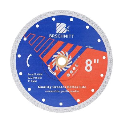 Brschnitt Diamant Trennscheibe 200mm - Turbo Mesh für Hartkeramik, Porzellan
