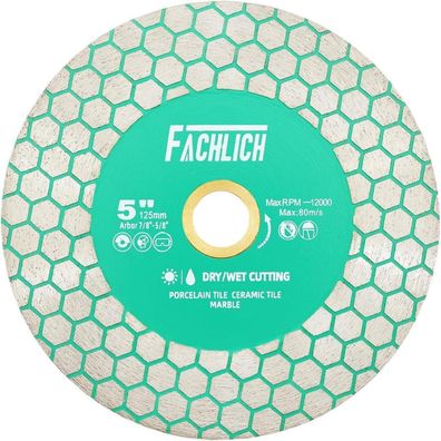 Fachlich Diamant-Trennscheibe 125mm für Fliesen, Keramik, Porzellan, Marmor