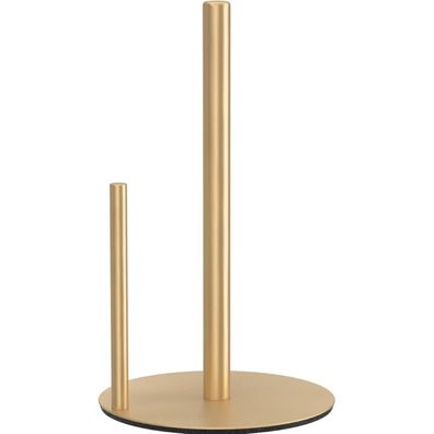 niffgaff Küchenrollenhalter Edelstahl Gold matt, stehend mit gewichteter Basis