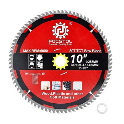 Focstol Kreissägeblatt für Holz 255mm 80 Zähne | Sperrholz, Spanplatten