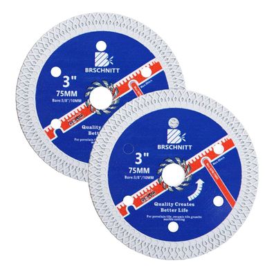 Brschnitt Diamant Trennscheibe 75mm Turbo Mesh für Fliesen, Keramik, Granit (2