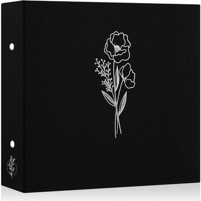 Lanpn Fotoalbum 30x30 cm, Leinen Fotobuch mit 3 Ringbuch Einsteckalbum für
