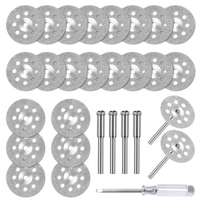 Flintronic Diamant Trennscheiben Set 22mm (24 Stk.) mit Dornen