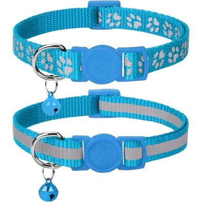 Taglory Reflektierendes Katzenhalsband mit Sicherheitsverschluss und Glöckchen