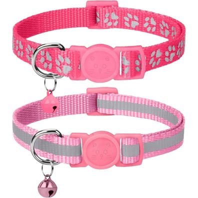 Taglory Reflektierendes Katzenhalsband mit Sicherheitsverschluss & Glöckchen