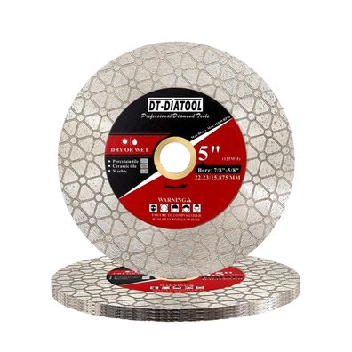 DT-DIATOOL Diamant-Trennscheibe 125mm 5er-Pack für Porzellan, Fliesen, Keramik