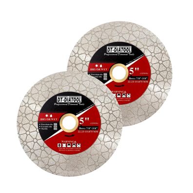 DT-DIATOOL Diamant-Trennscheibe 125mm (2er-Pack) für Porzellan, Fliesen