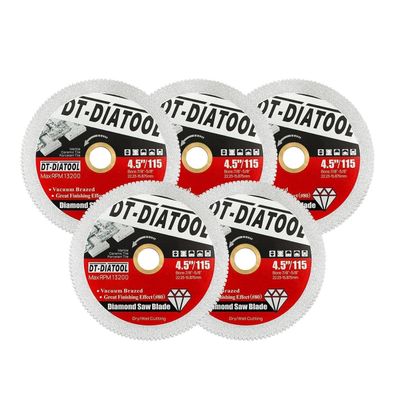 DT-DIATOOL Diamanttrennscheibe 115mm, 2 Stück, für Fliesen, Granit, Marmor