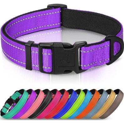 Joytale Gepolstertes Neopren Nylon Hundehalsband Verstellbar für Große Hunde