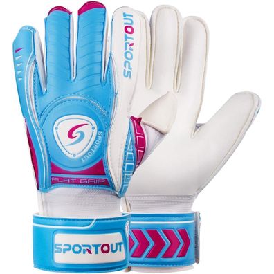 Sportout Torwarthandschuhe mit Fingersave, 4mm Latex, für Kinder, Erwachsene