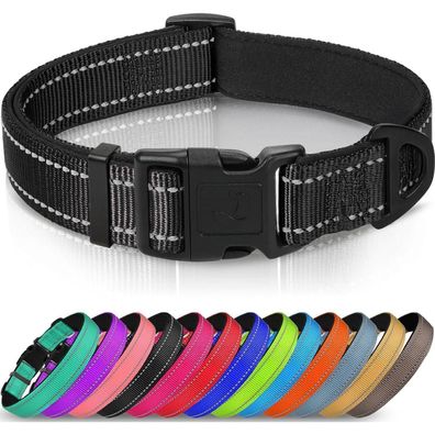 Joytale Gepolstertes Neopren Nylon Hundehalsband für mittelgroße Hunde