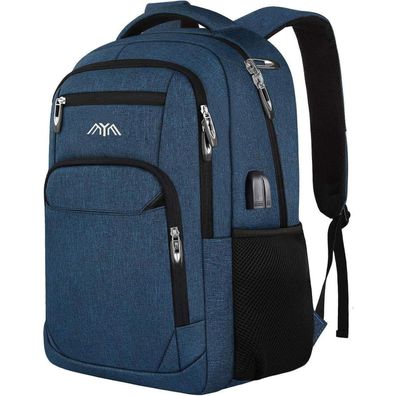 Yamtion Rucksack Arbeit & Schule, Blau, 15,6 Zoll Laptopfach