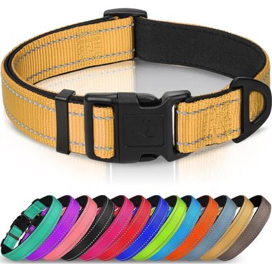 Joytale Gepolstertes Neopren Nylon Hundehalsband für Welpen, Verstellbar, Weich