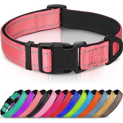 Joytale Gepolstertes Neopren Nylon Hundehalsband für mittelgroße Hunde