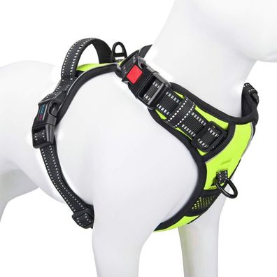 Phoepet Anti-Zieh-Hundegeschirr, verstellbar, mit Griff und 2 Metallringen