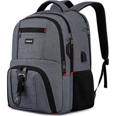 Yiormior Schulrucksack für 15,6 Zoll Laptop, Arbeit, Business, Wasserdicht, mit