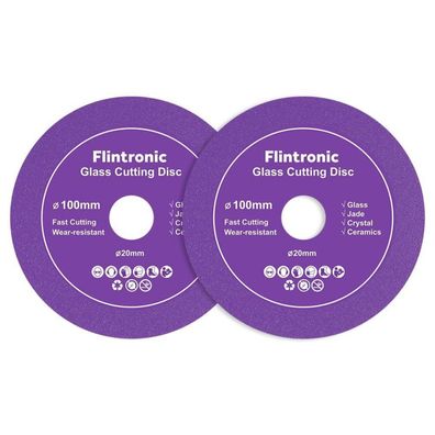 Flintronic Diamanttrennscheibe Ø100mm x 15mm, 20mm Innere, für Glas & Keramik