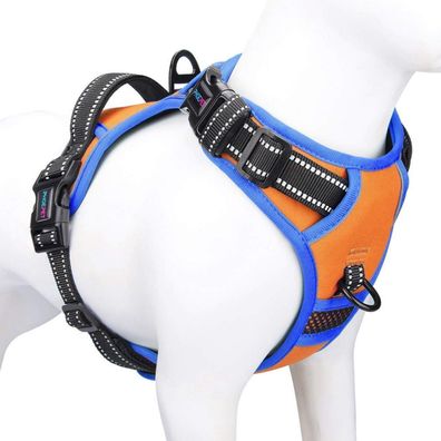 Phoepet Anti-Zieh-Hundegeschirr für kleine Hunde, reflektierend, verstellbar