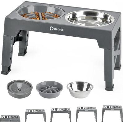 Petace Erhöhte Hundenäpfe für große Hunde, mit 1 Edelstahlschüssel, 1