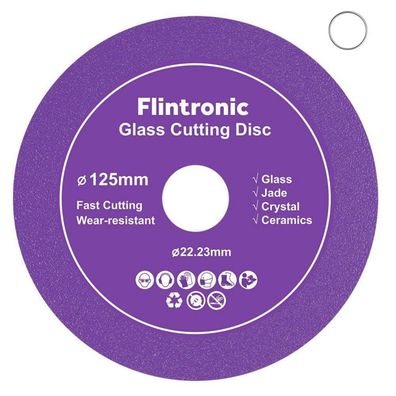 Flintronic Diamanttrennscheibe 125mm, Lila, für Glas, Keramik, Fliesen