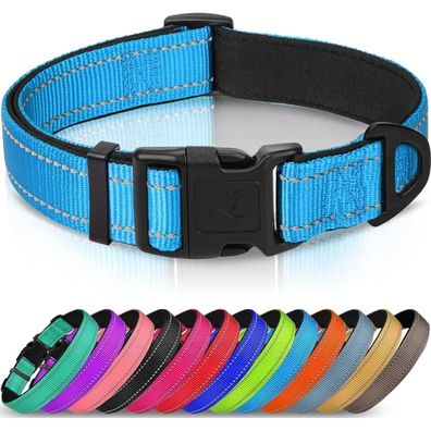 Joytale Gepolstertes Neopren Nylon Hundehalsband für Welpen, Verstellbar, Weich