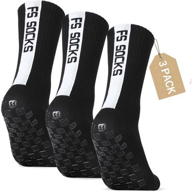 Gohanny 3 Paar Grip Fußballsocken | Rutschfest für Sport & Alltag | Größen