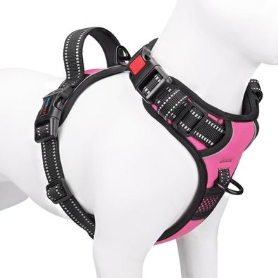 Phoepet Hundegeschirr ohne Zug für kleine Hunde, reflektierend, mit Griff, 2
