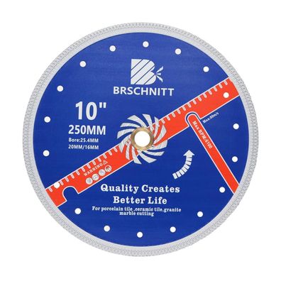 Brschnitt Diamant Trennscheibe 250mm Turbo Mesh für Hartkeramik, Fliesen, Granit