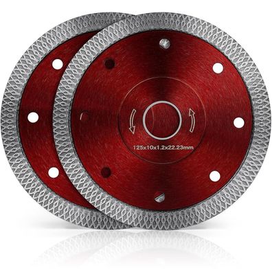 Flintronic Diamanttrennscheibe 125mm, 2 Stück - Extra Dünn für Fliesen, Stein