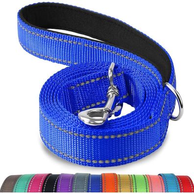 Joytale Hundeleine Navy Blau, 1,2m x 2,5cm, Doppelseitig Reflektierend