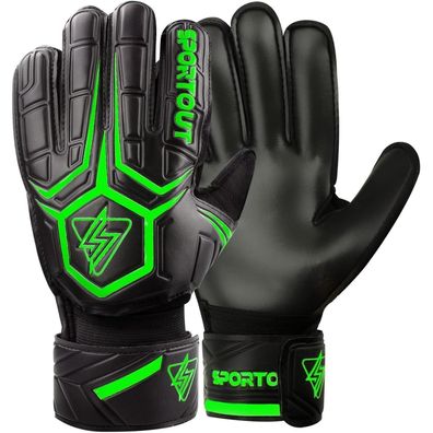 Sportout Torwarthandschuhe mit Fingersave, 4mm Latex, für Kinder, Erwachsene