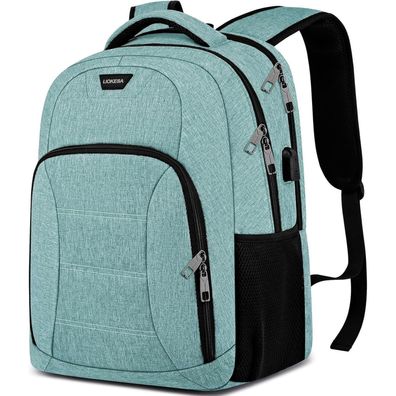 Liokesa Rucksack Herren Grün 15.6 Zoll Laptopfach, Wasserdicht, USB