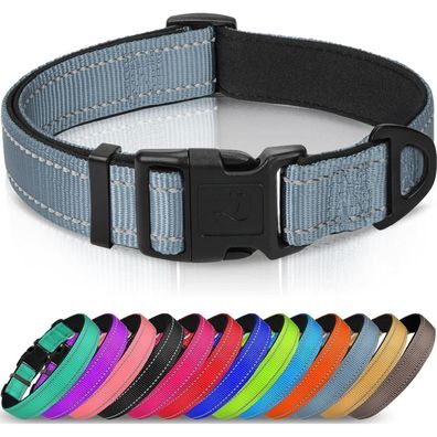Joytale Gepolstertes Hundehalsband aus Neopren Nylon, Verstellbar