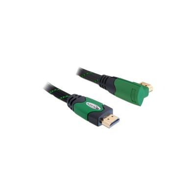 DELOCK HDMI Kabel Ethernet A -> A St/St 2.00m 90° rechts 4K