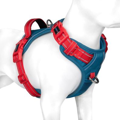 Phoepet No Pull Hundegeschirr, reflektierend, mit Griff, atmungsaktiv, für alle