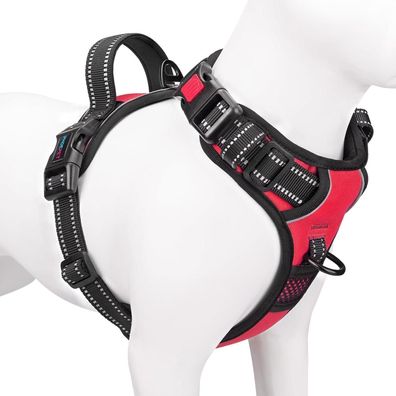 Phoepet Hundegeschirr ohne Zug für kleine Hunde, reflektierend, mit Griff, 3