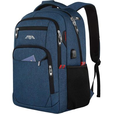 Yamtion Rucksack für Arbeit, Schule, Reisen mit USB-Ladeanschluss, 15,6 Zoll