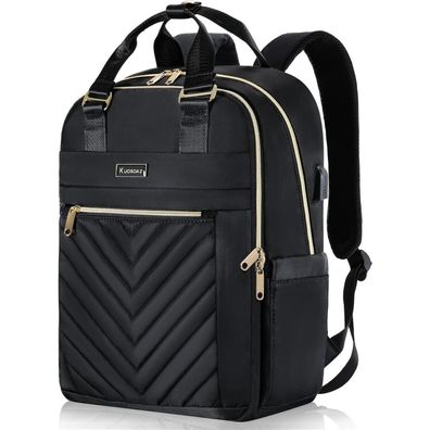 Liokesa Damen Rucksack 15,6 Zoll Laptop Rucksack mit USB Ladeanschluss