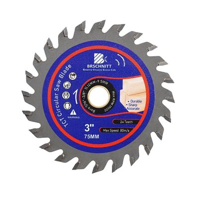 Brschnitt TCT Kreissägeblatt 75mm (3 Zoll) 24T für Holz & Kunststoff
